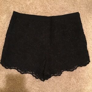 Black lace shorts